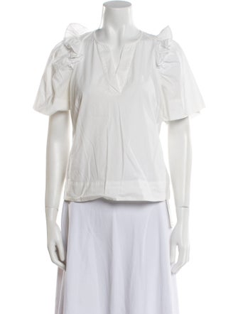 Sea New York V-Neck Short Sleeve Blouse