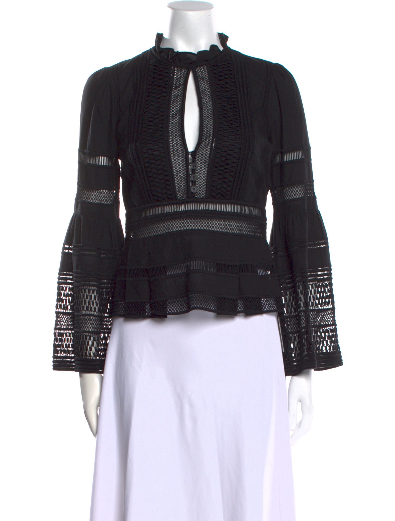 Sea New York Mock Neck Long Sleeve Crop Top