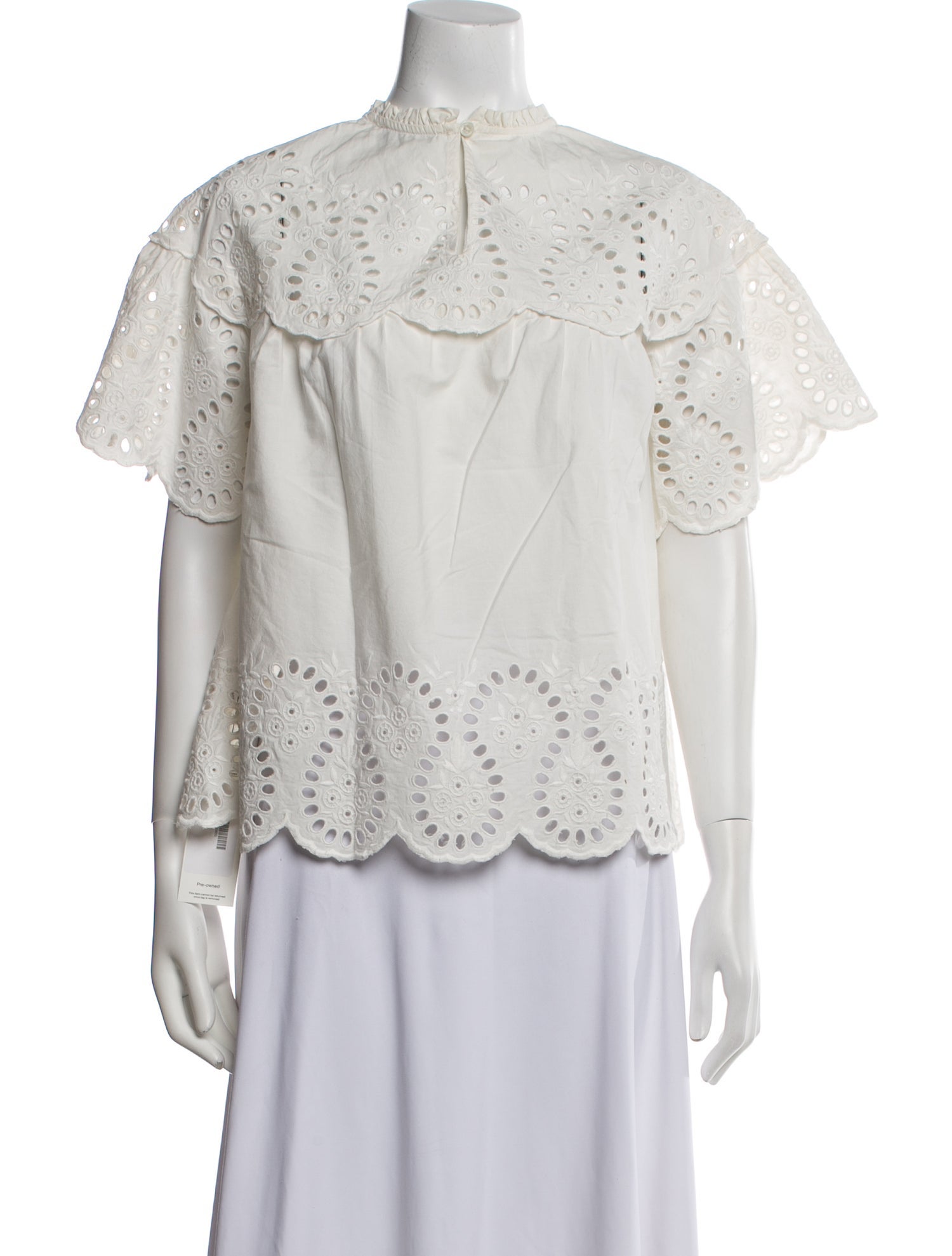 Sea New York Mock Neck Short Sleeve Blouse