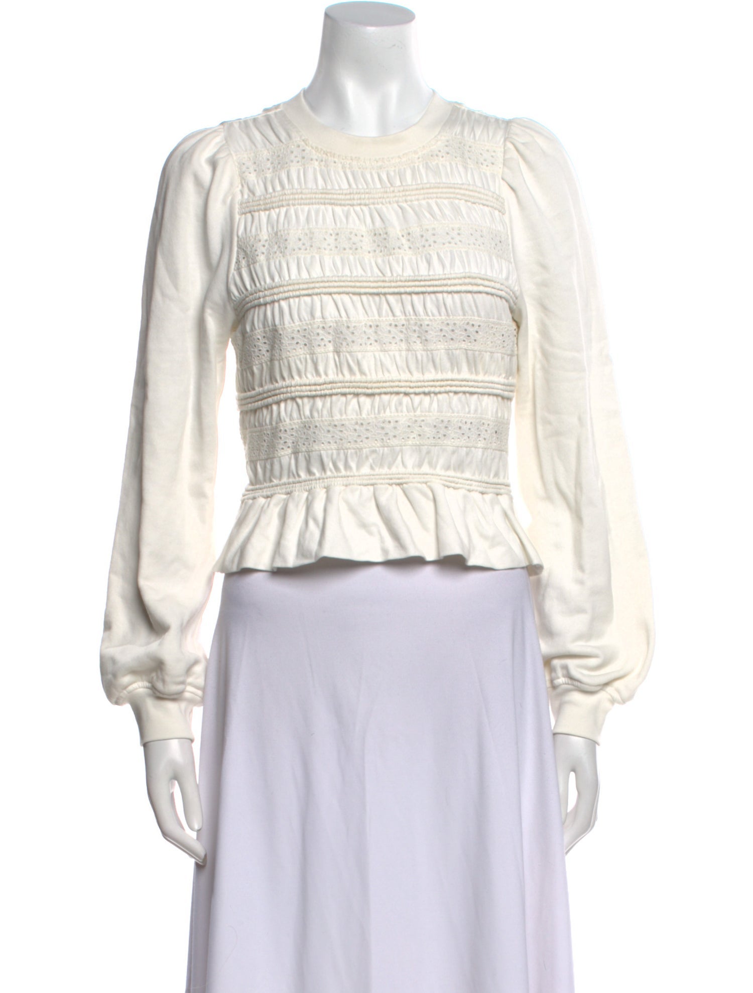 Sea New York Crew Neck Long Sleeve Crop Top