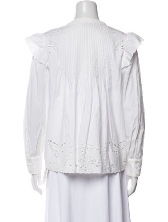 Sea New York Mock Neck Long Sleeve Blouse