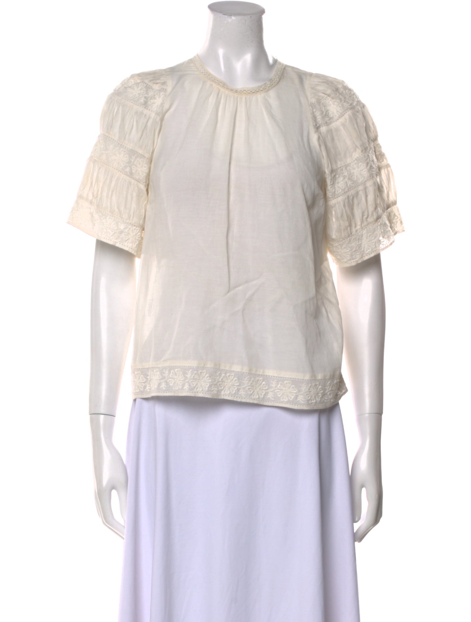 Sea New York Crew Neck Short Sleeve Blouse