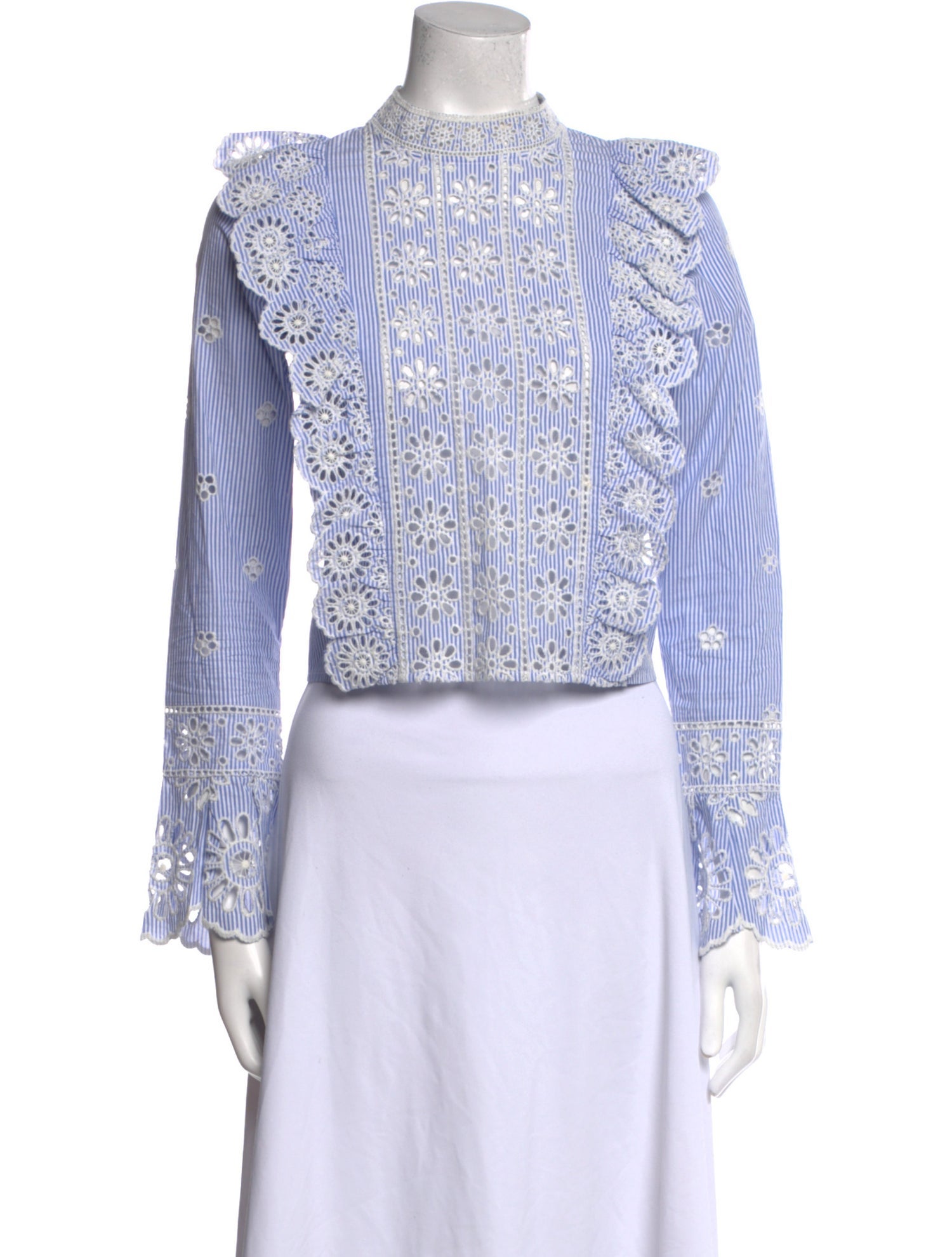 Sea New York Printed Mock Neck Crop Top