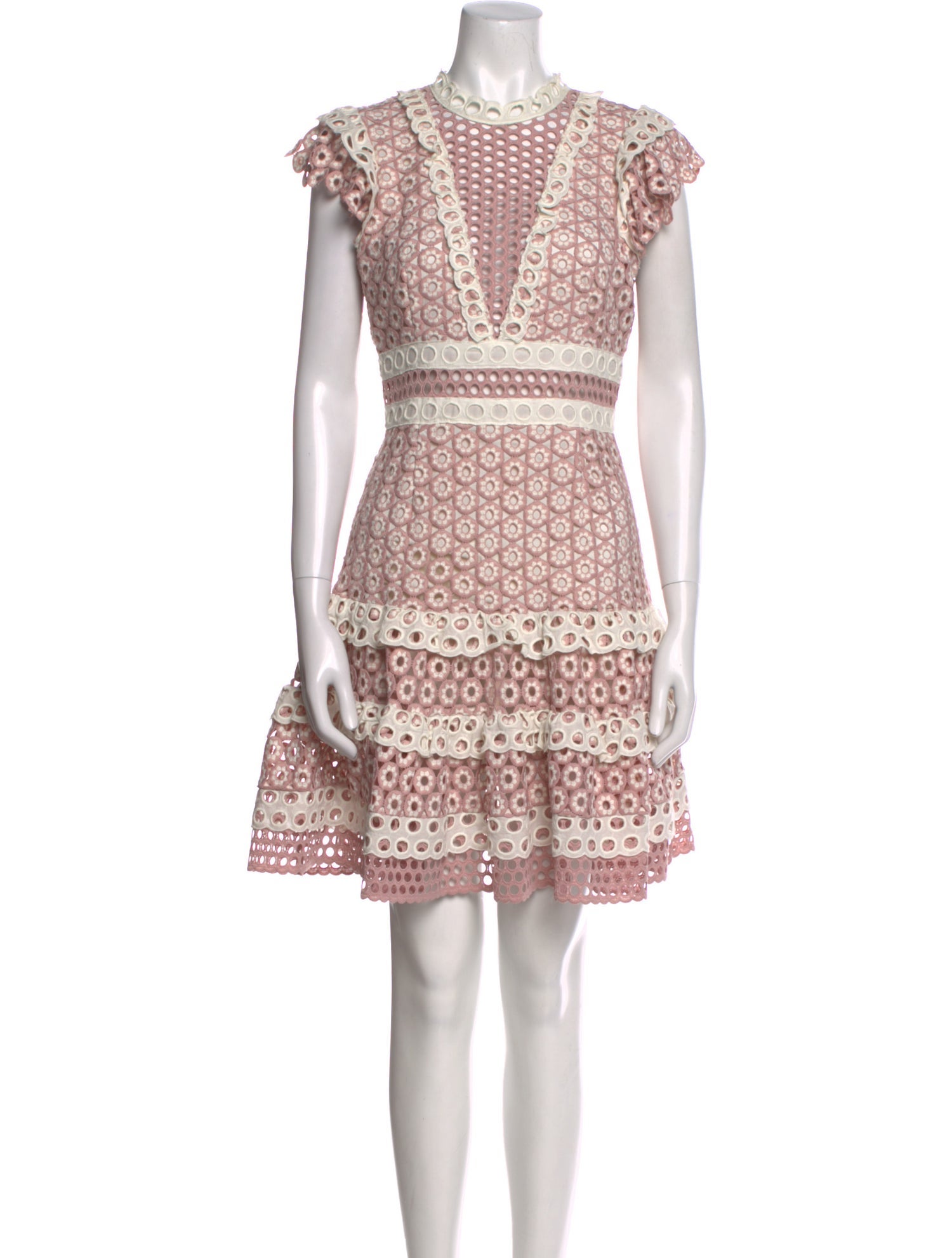 Sea New York Lace Pattern Mini Dress