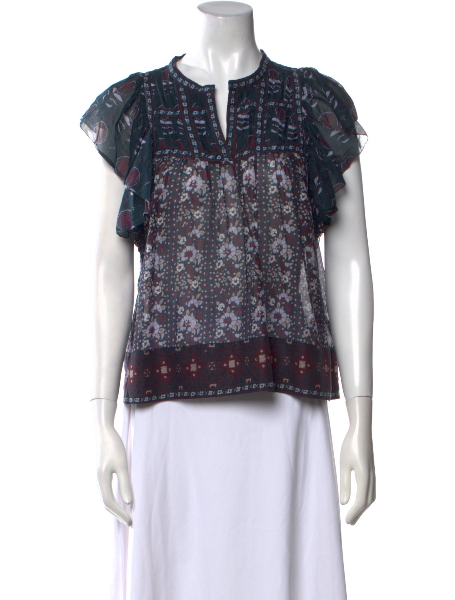 Sea New York Floral Print Crew Neck Blouse