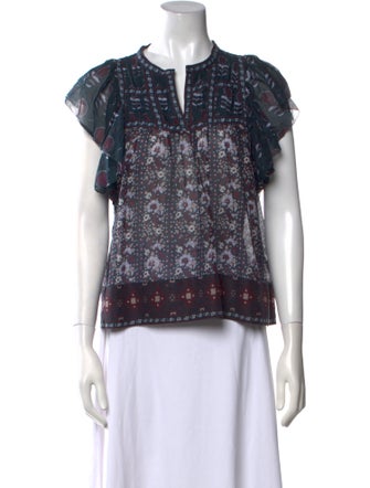 Sea New York Floral Print Crew Neck Blouse