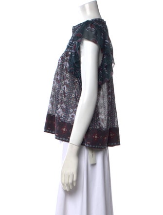 Sea New York Floral Print Crew Neck Blouse