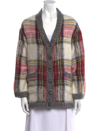 Sea New York Plaid Print V-Neck Sweater