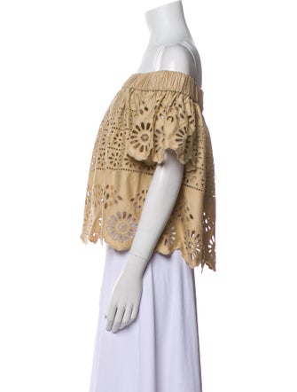 Sea New York Lace Pattern Off-The-Shoulder Blouse