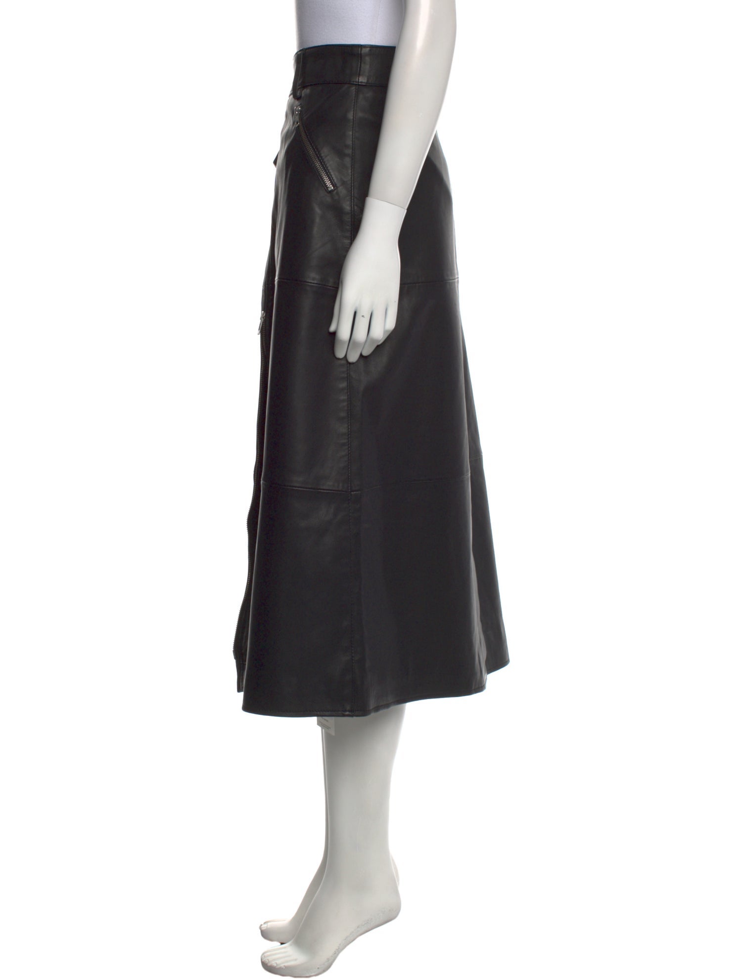 Sea New York Lamb Leather Midi Length Skirt