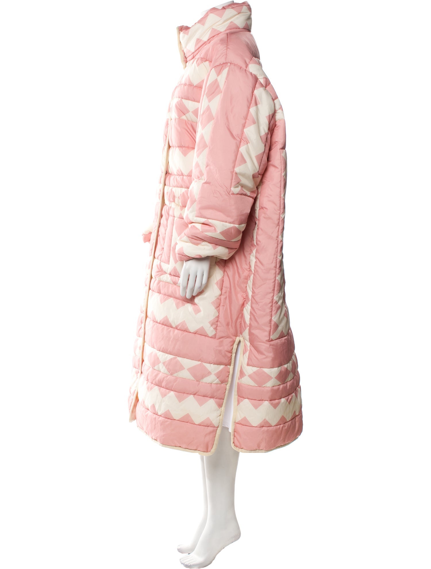 Sea New York Plaid Print Faux Fur Coat