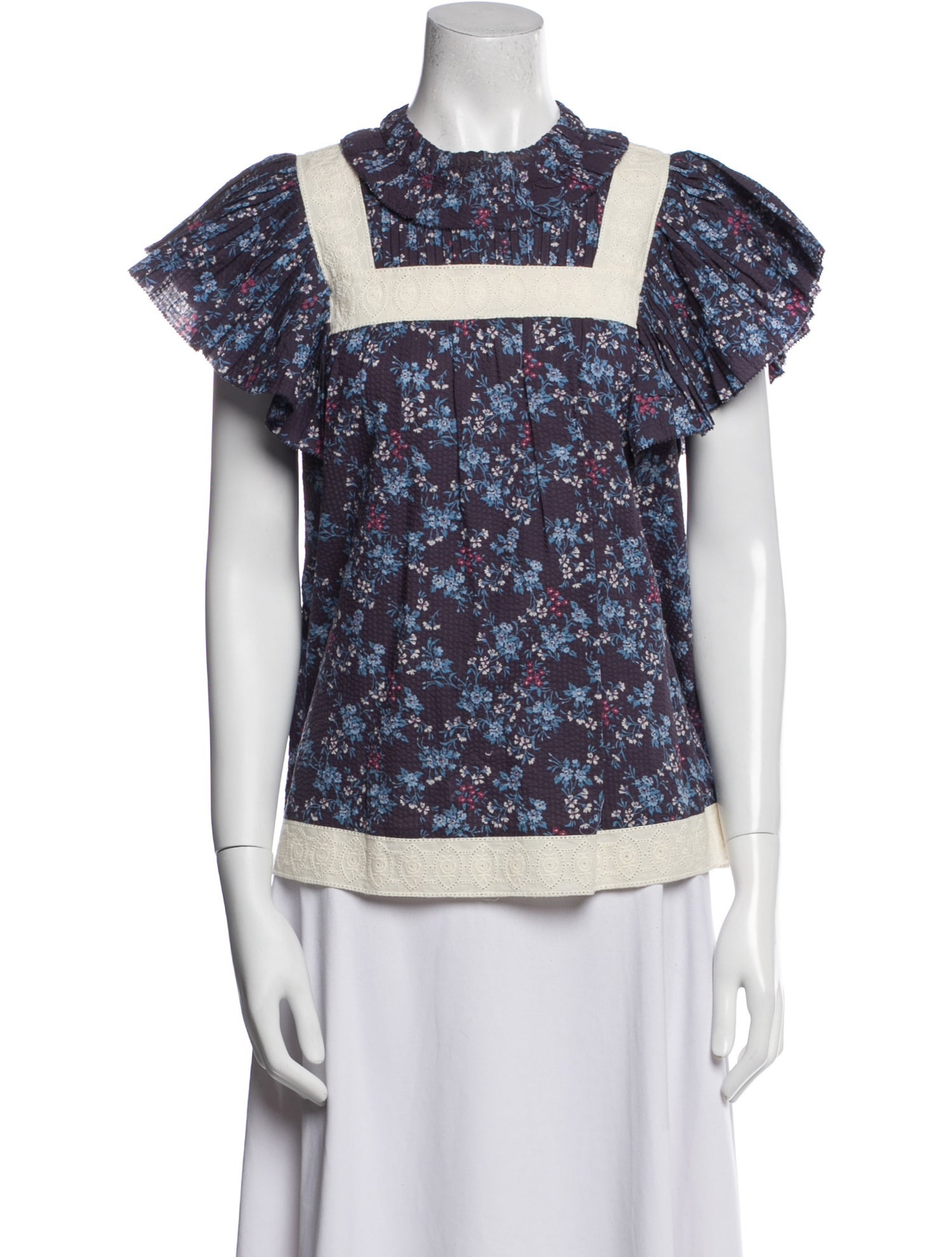 Sea New York Floral Print Crew Neck Blouse