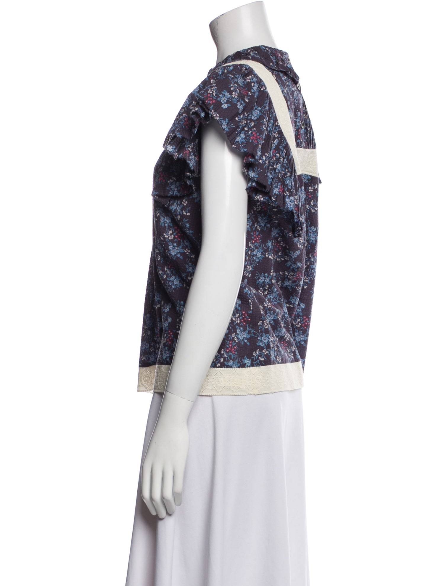 Sea New York Floral Print Crew Neck Blouse