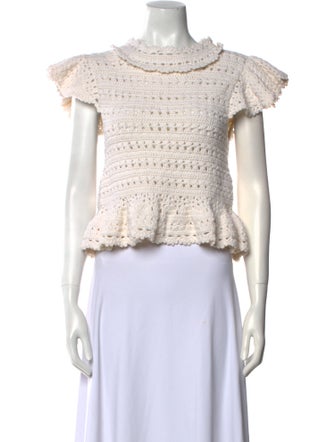 Sea New York Wool Mock Neck Crop Top