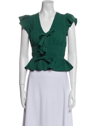 Sea New York V-Neck Short Sleeve Crop Top