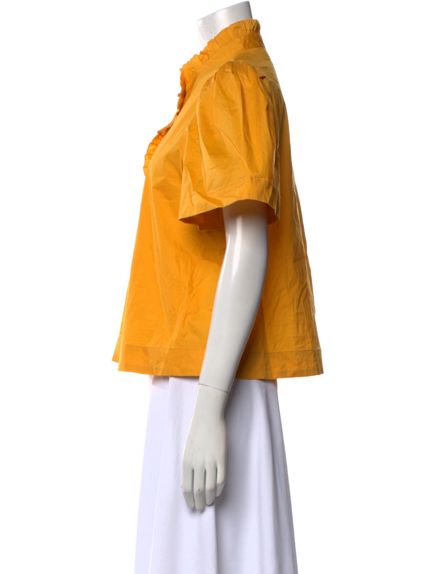 Sea New York Mock Neck Short Sleeve Blouse