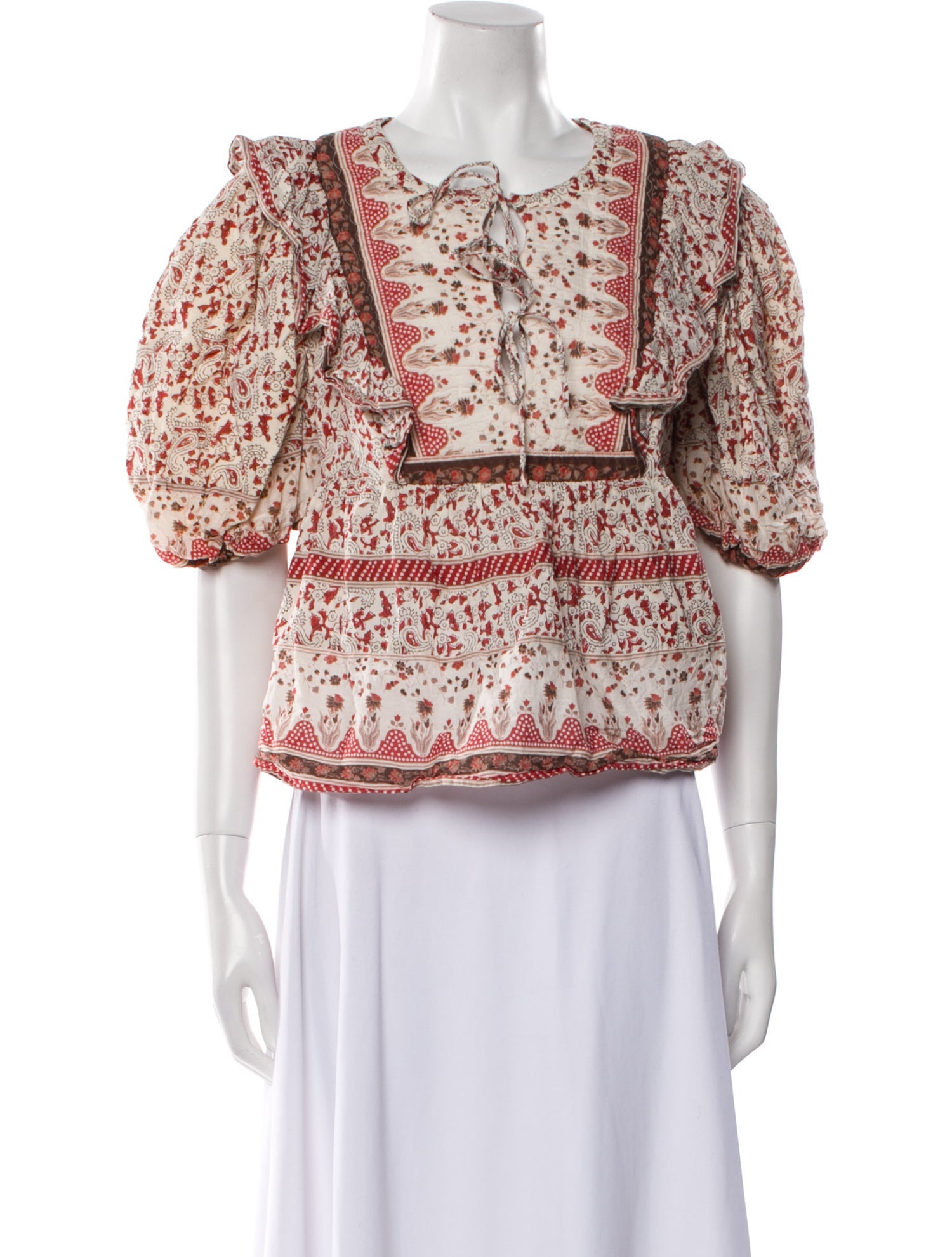 Sea New York Printed Square Neckline Blouse