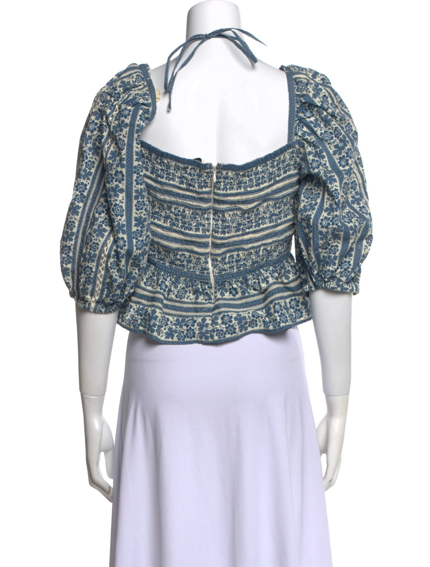 Sea New York Paisley Print Square Neckline Crop Top