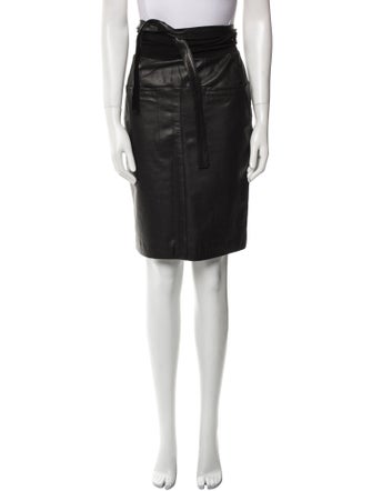 Sea New York Lamb Leather Knee-Length Skirt