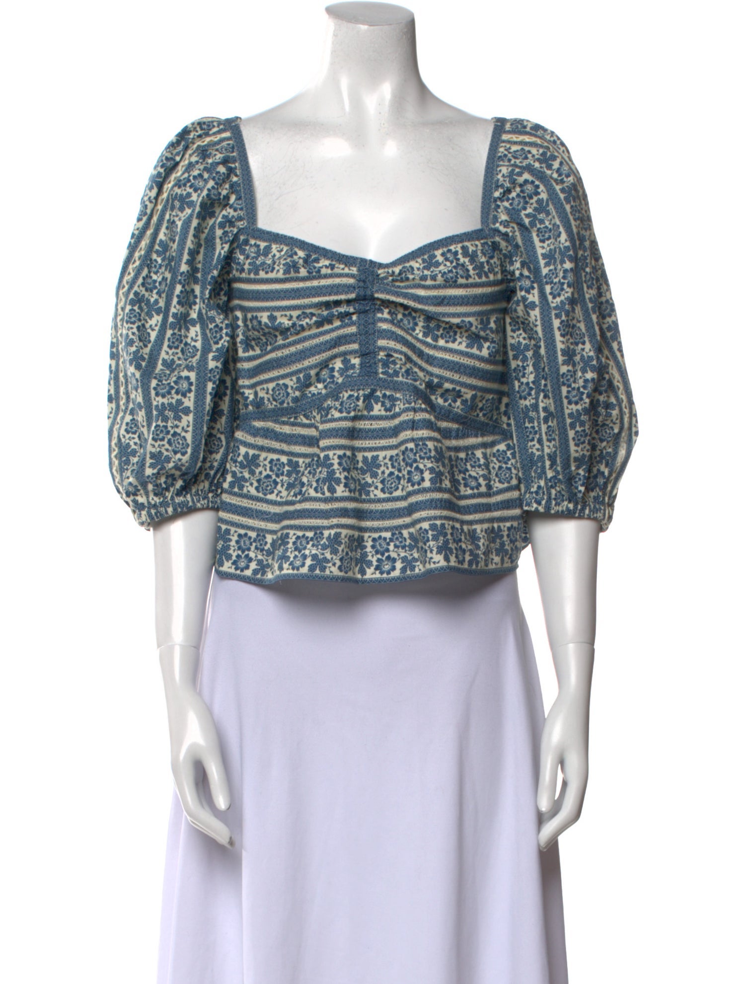 Sea New York Floral Print Square Neckline Crop Top