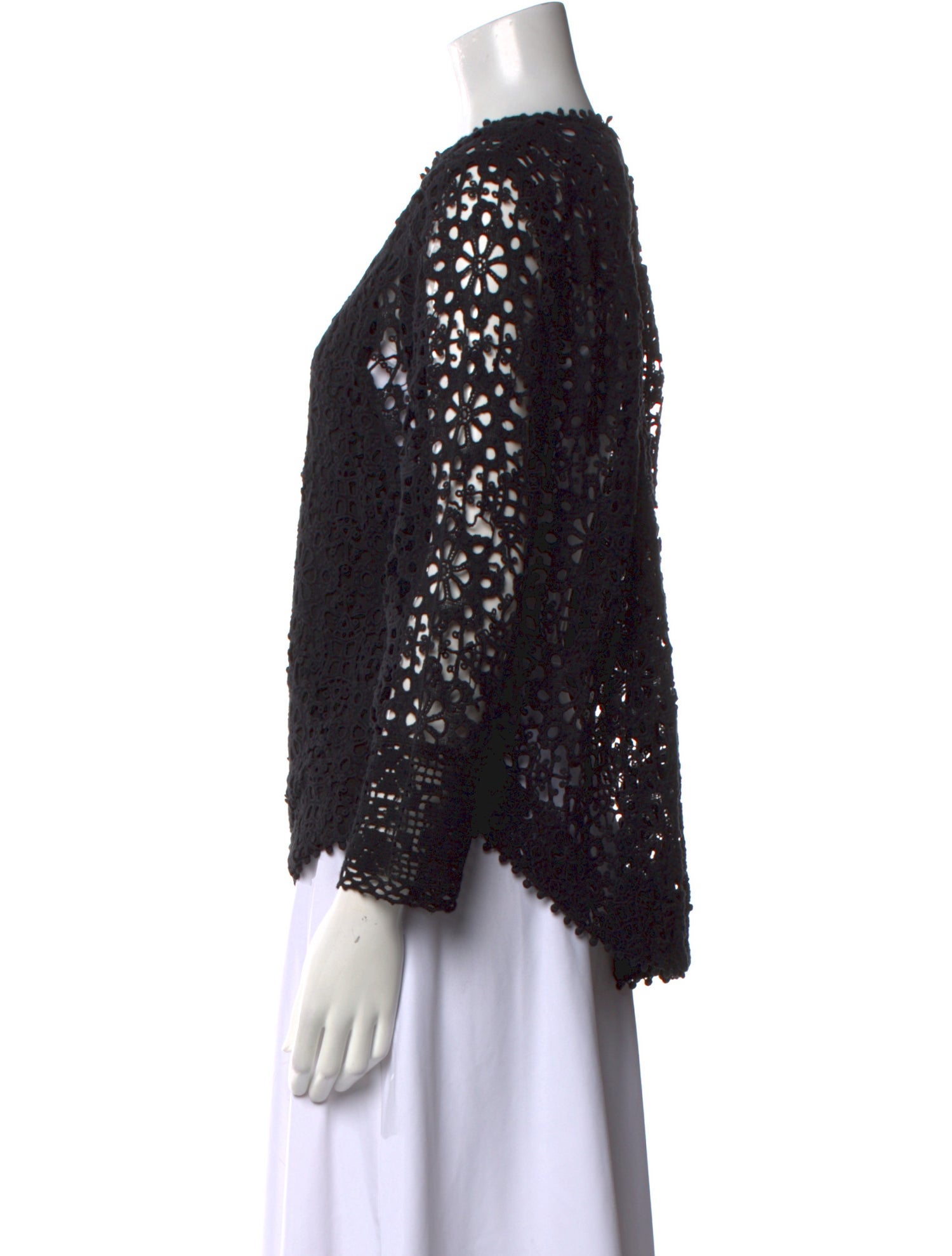 Sea New York Lace Pattern Bateau Neckline Blouse