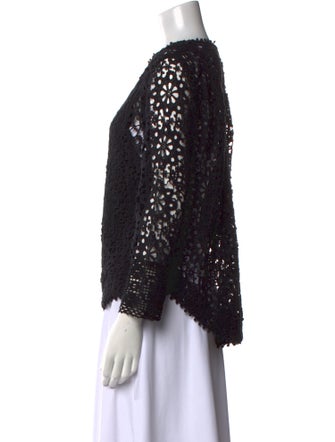 Sea New York Lace Pattern Bateau Neckline Blouse