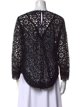 Sea New York Lace Pattern Bateau Neckline Blouse