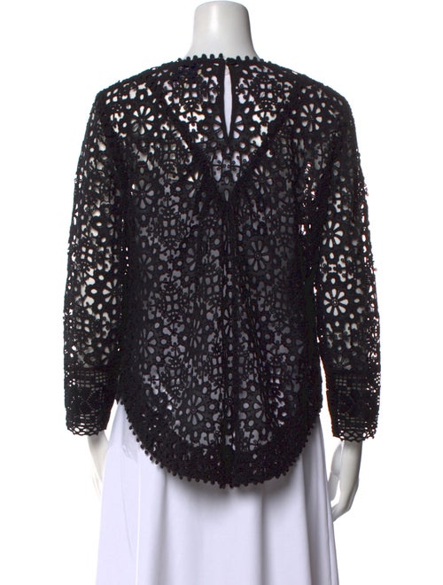 Sea New York Lace Pattern Bateau Neckline Blouse