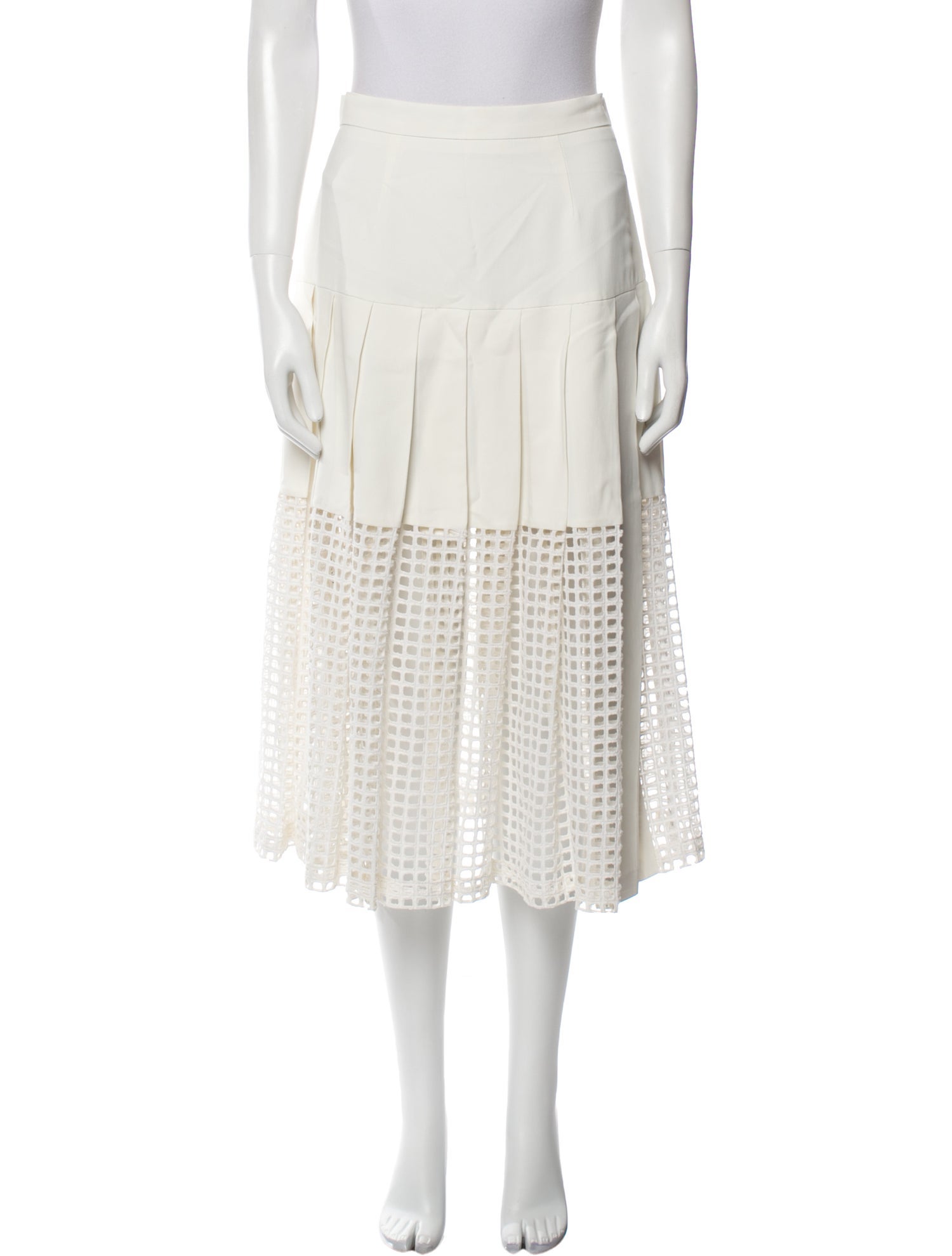 Sea New York Mesh Accents Midi Length Skirt