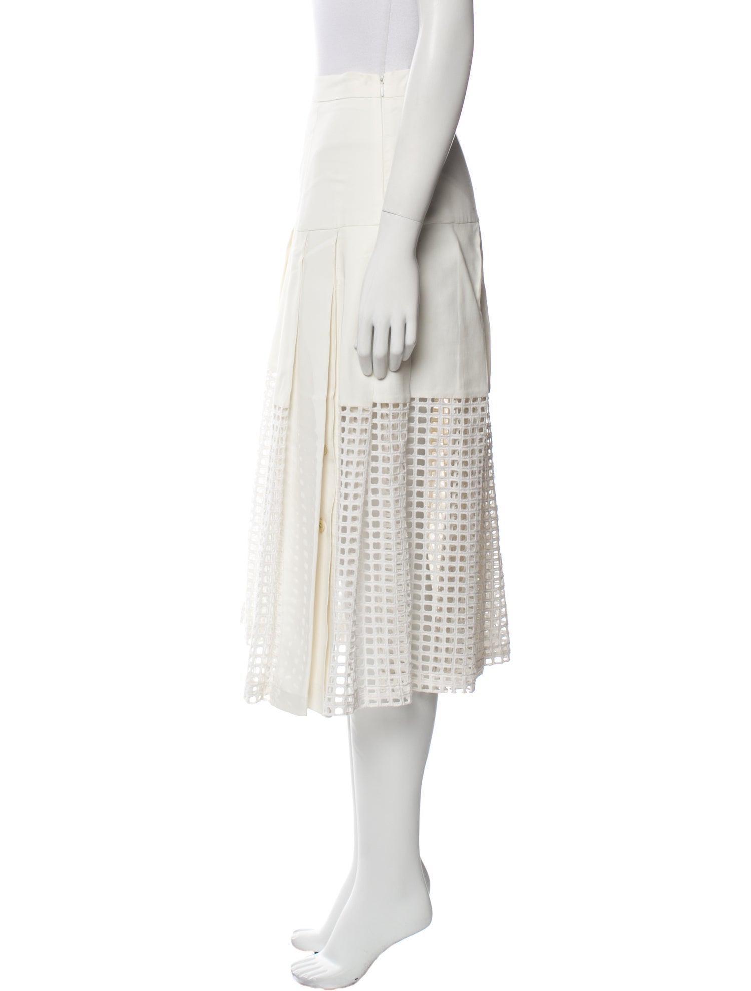 Sea New York Mesh Accents Midi Length Skirt