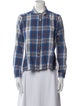 Sea New York Plaid Print Long Sleeve Button-Up Top