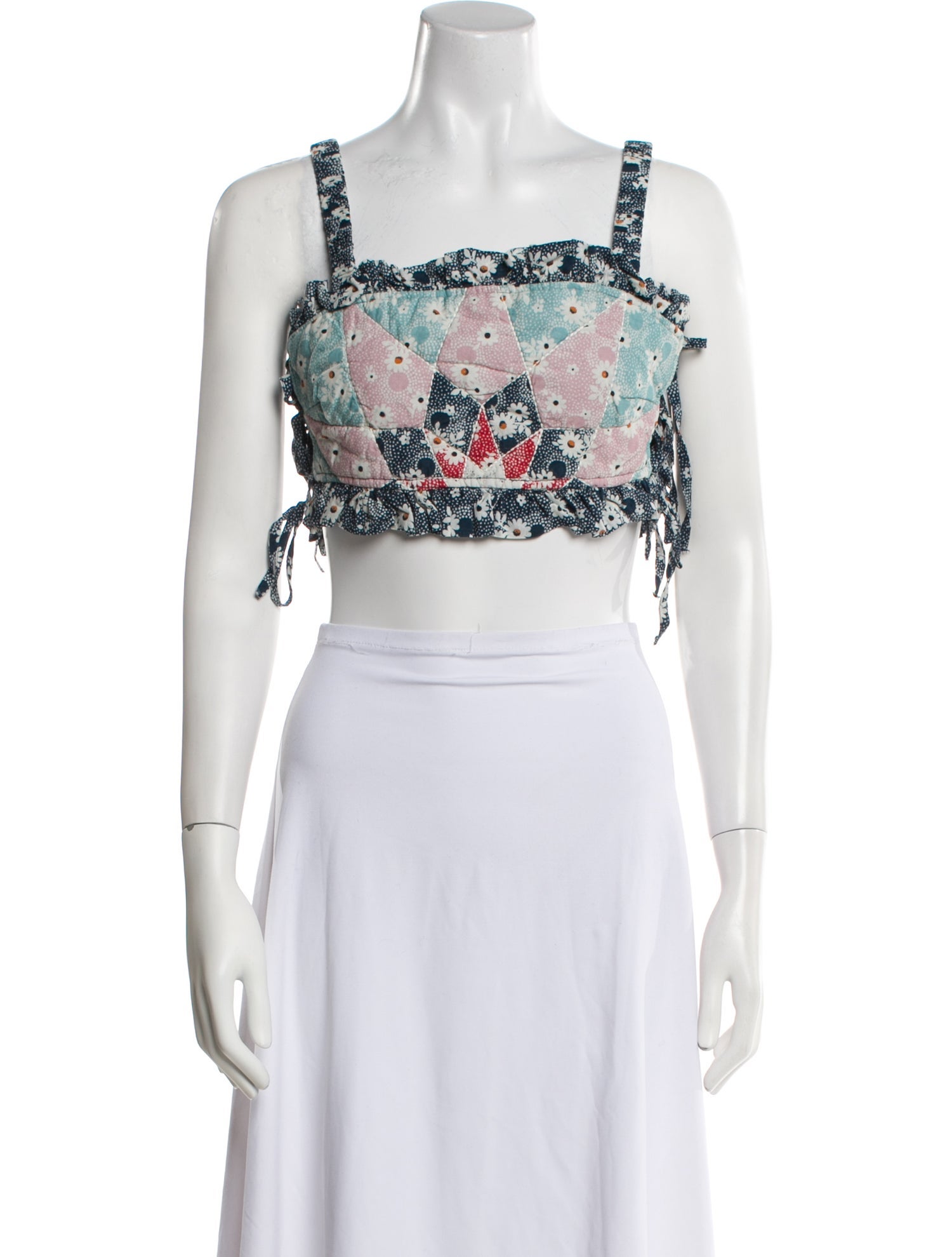 Sea New York Floral Print Square Neckline Crop Top