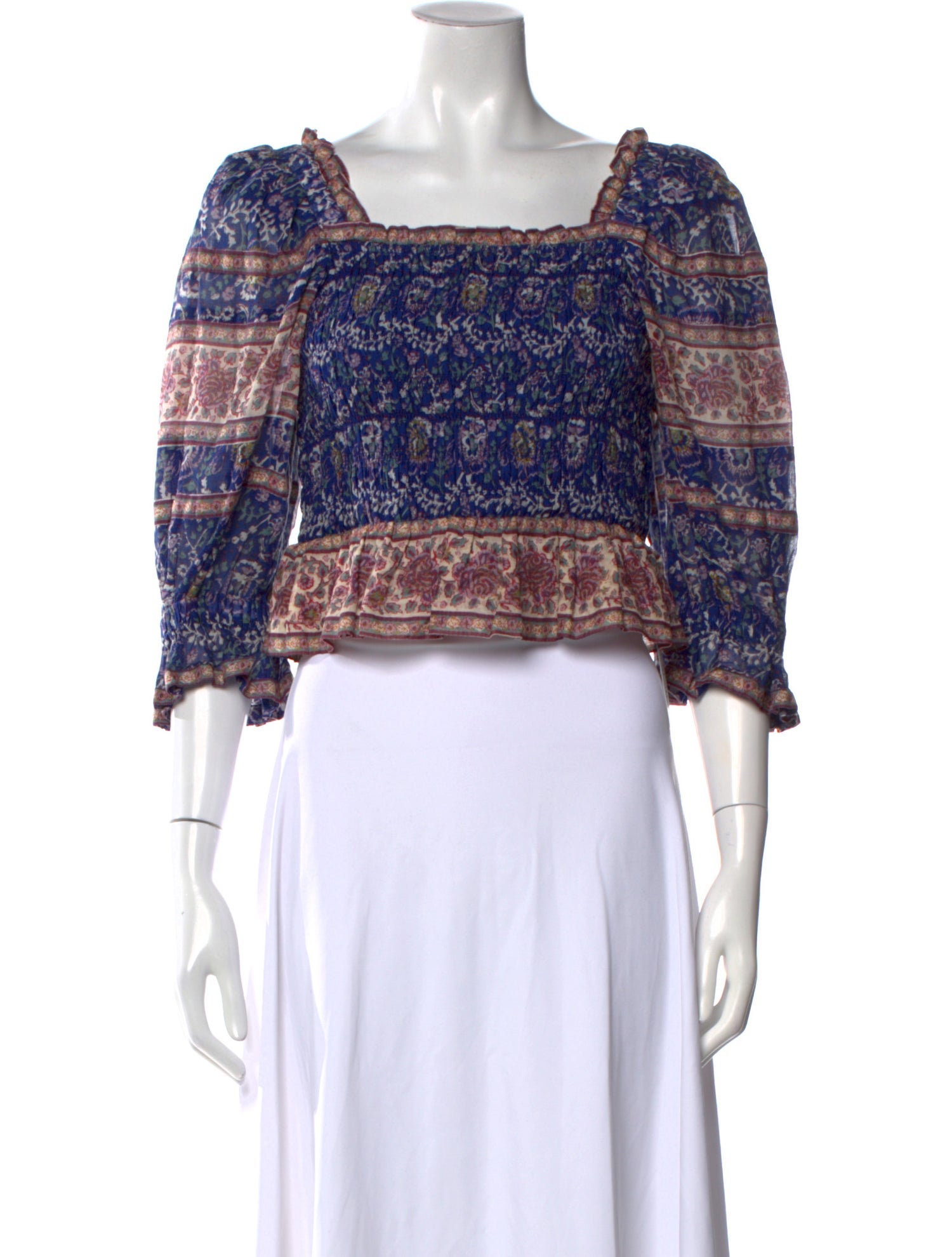 Sea New York Paisley Print Square Neckline Crop Top