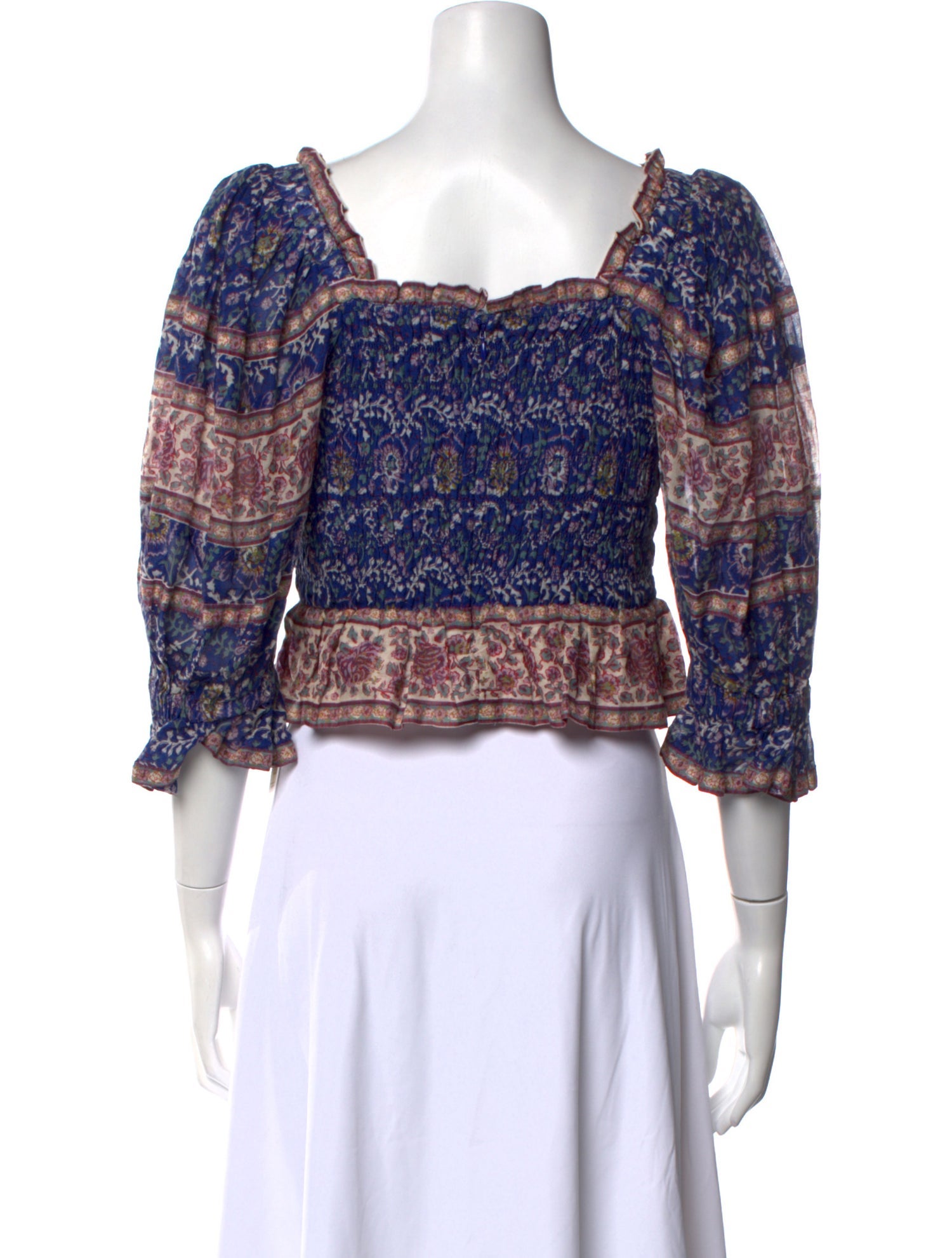 Sea New York Paisley Print Square Neckline Crop Top