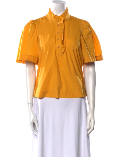 Sea New York Mock Neck Short Sleeve Blouse