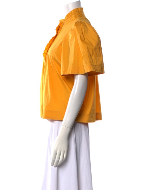 Sea New York Mock Neck Short Sleeve Blouse