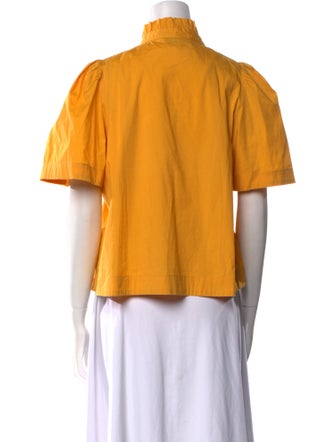 Sea New York Mock Neck Short Sleeve Blouse