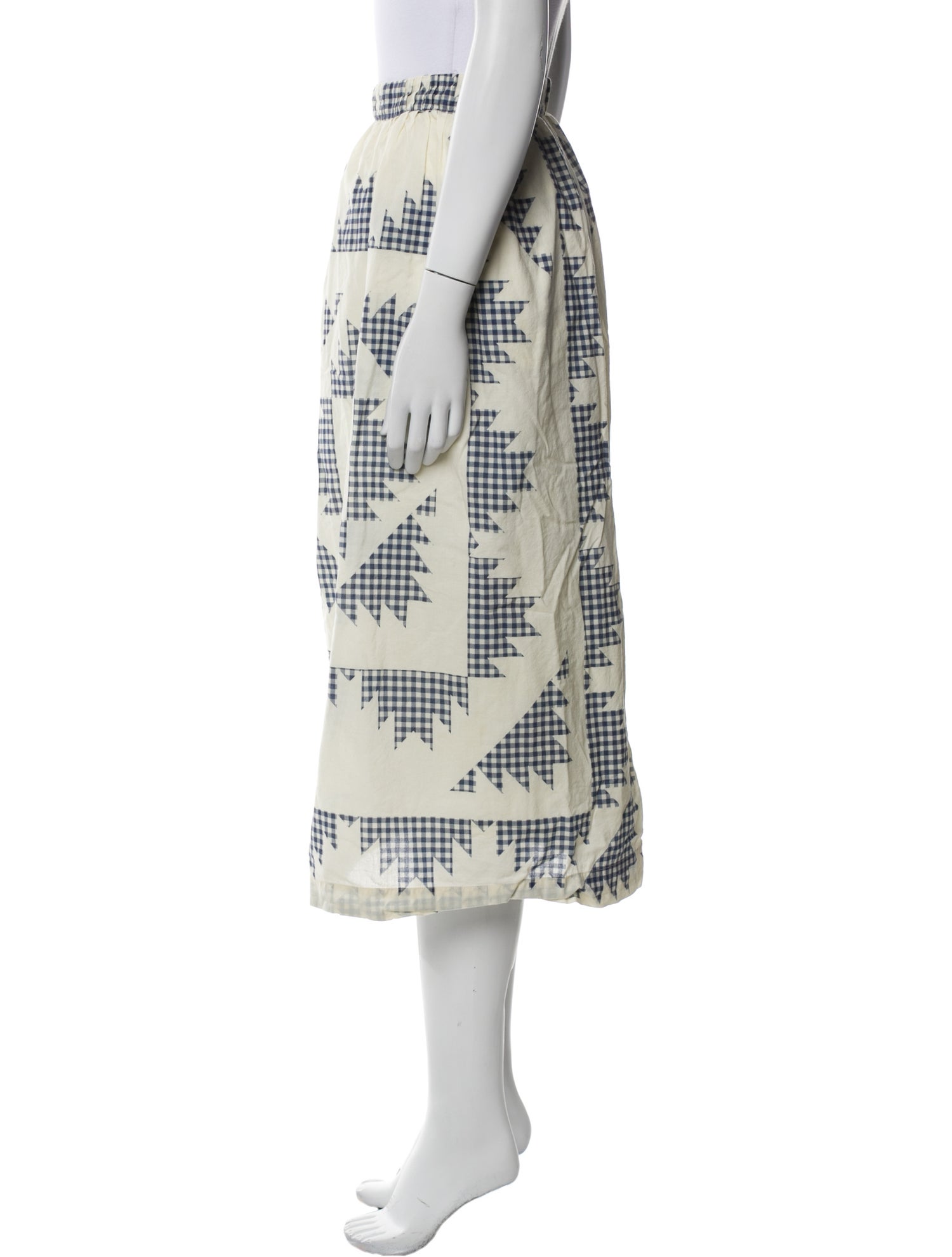 Sea New York Plaid Print Midi Length Skirt