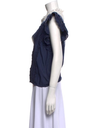 Sea New York Tie-Dye Print Mock Neck Blouse