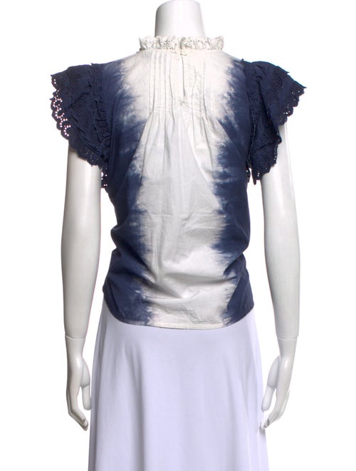 Sea New York Tie-Dye Print Mock Neck Blouse