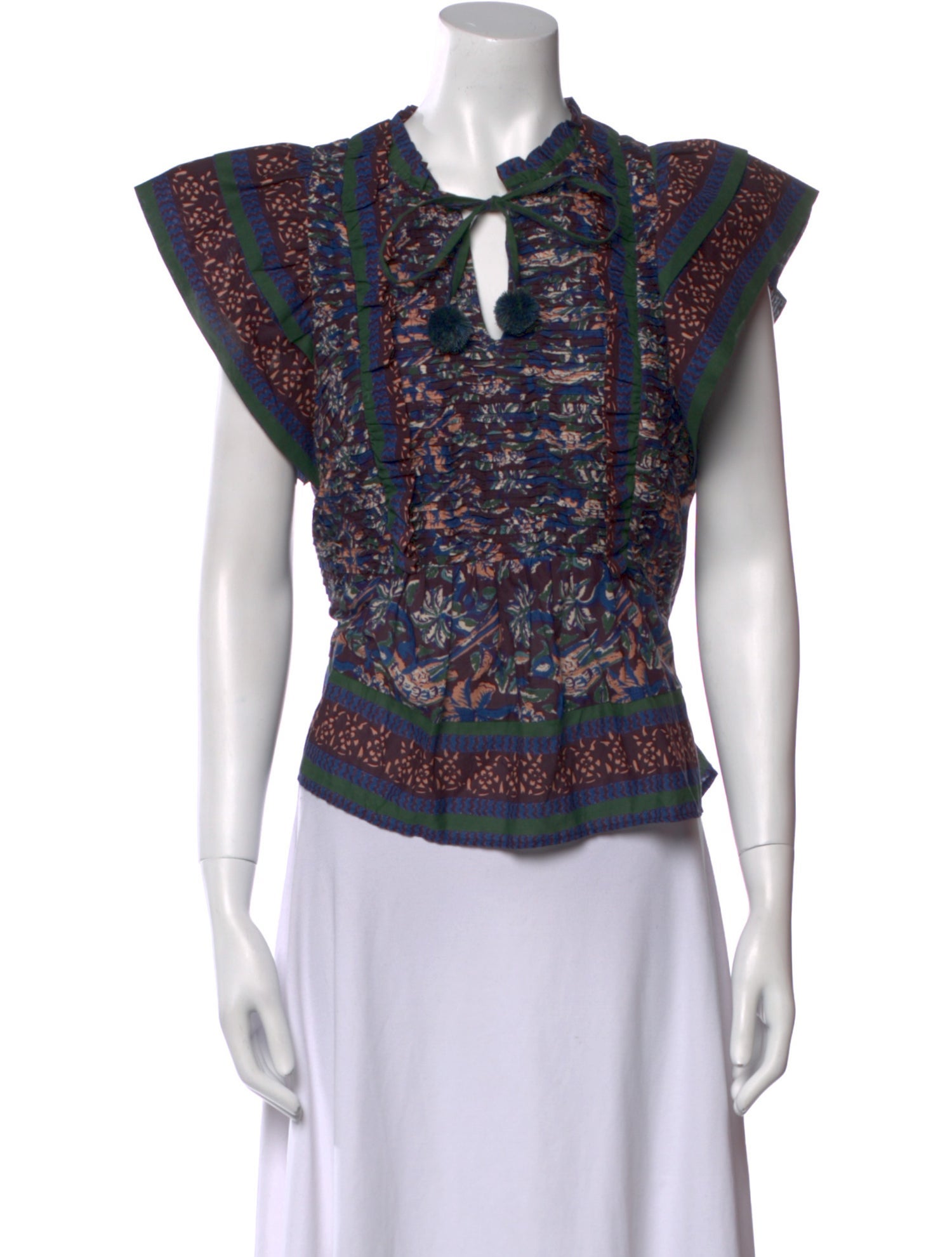 Sea New York Printed V-Neck Blouse