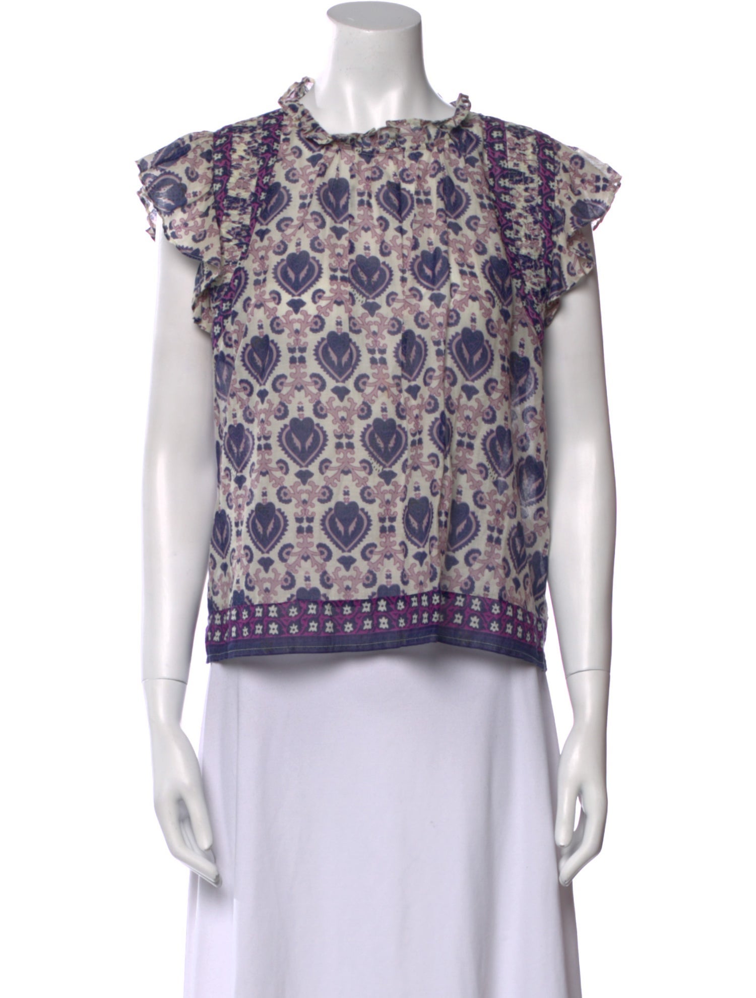 Sea New York Printed Mock Neck Blouse