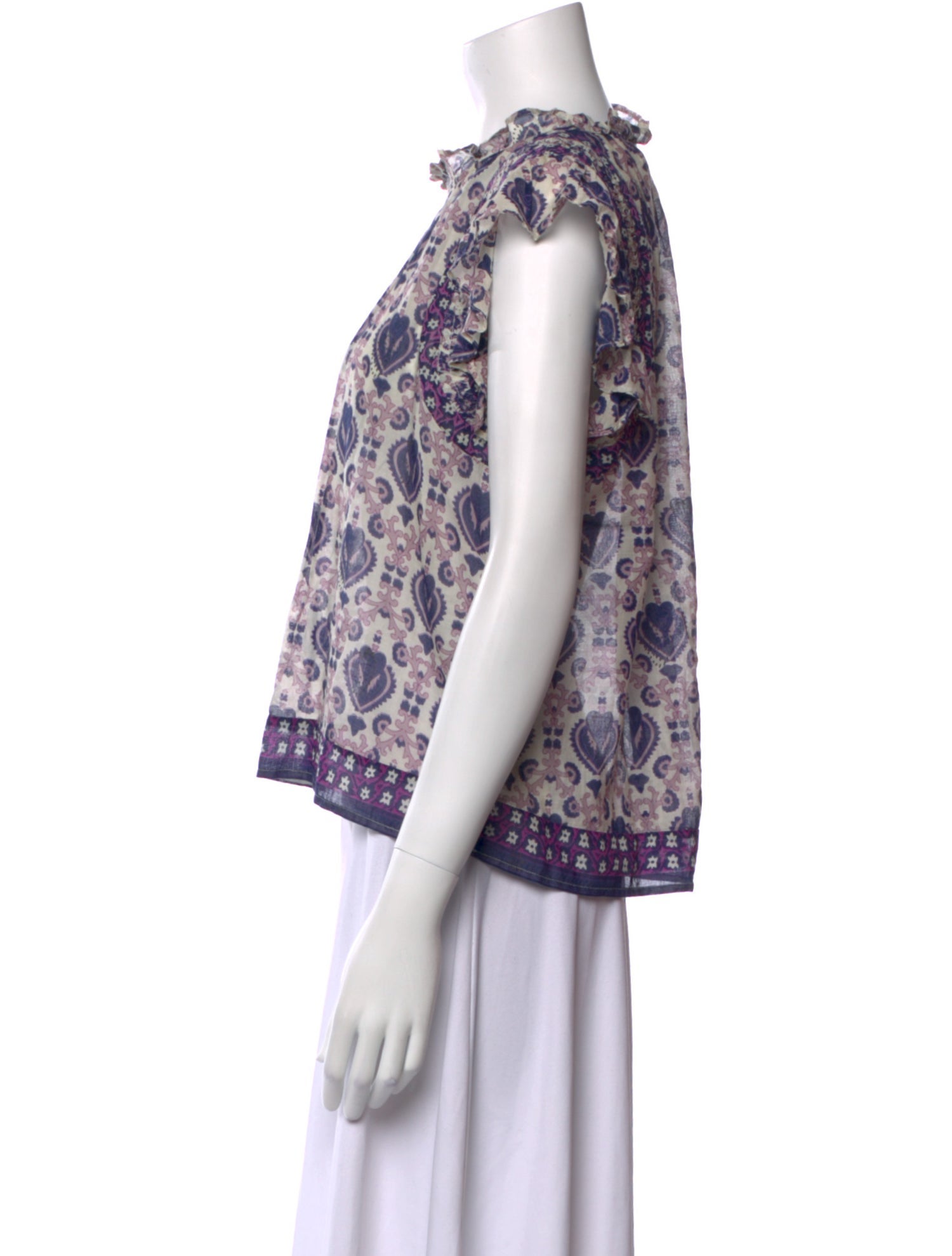 Sea New York Printed Mock Neck Blouse