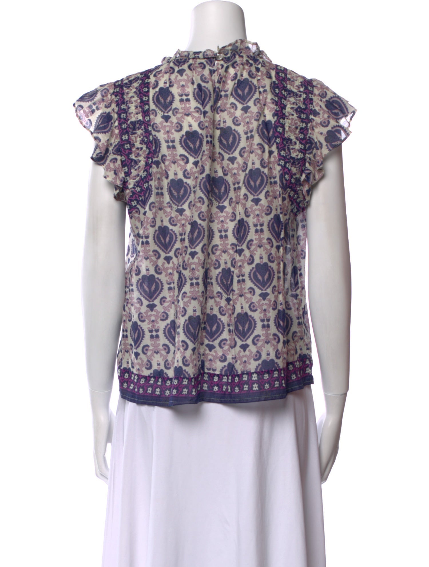 Sea New York Printed Mock Neck Blouse