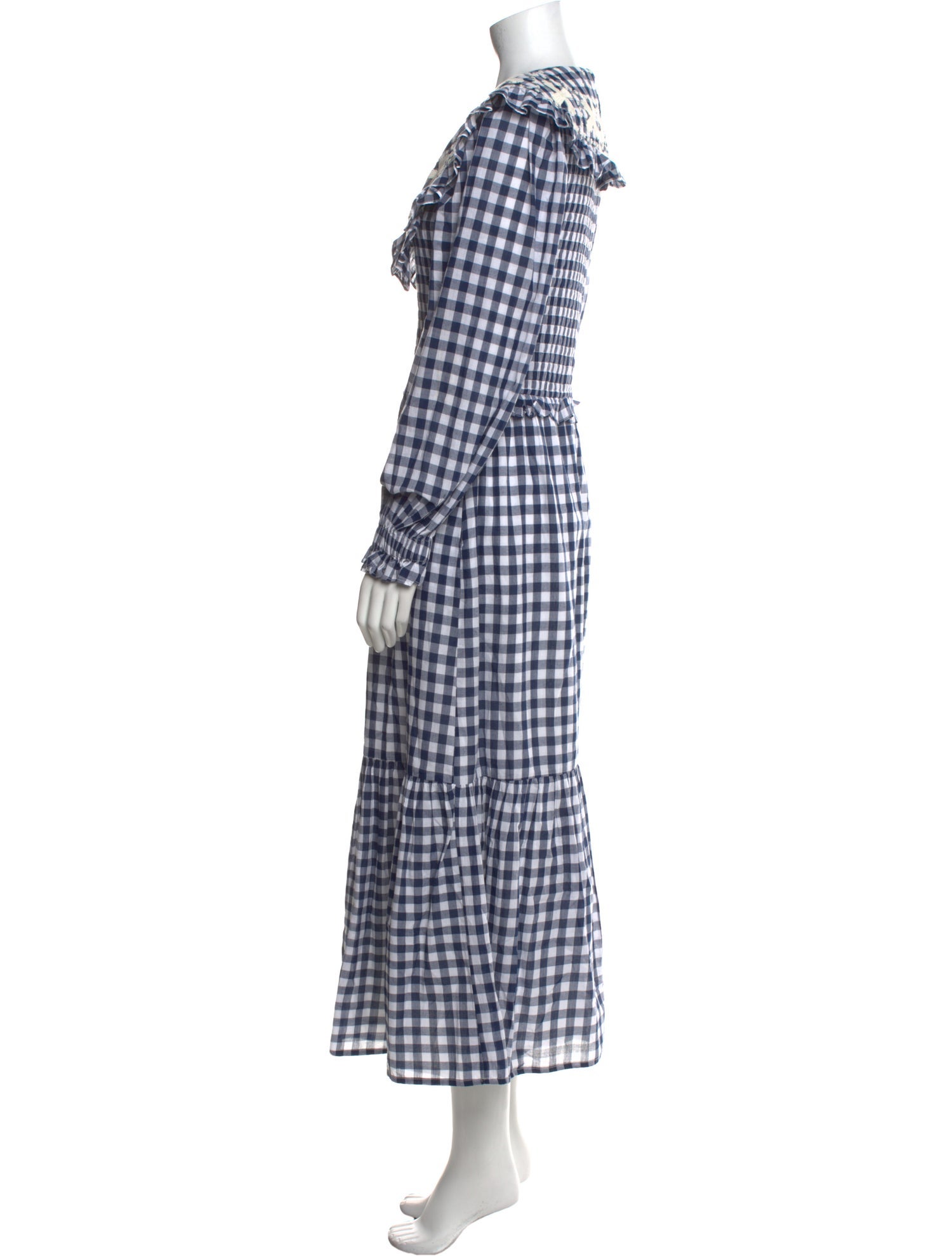 Sea New York Plaid Print Long Dress
