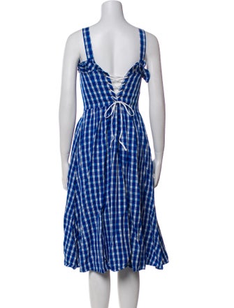 Sea New York Plaid Print Midi Length Dress