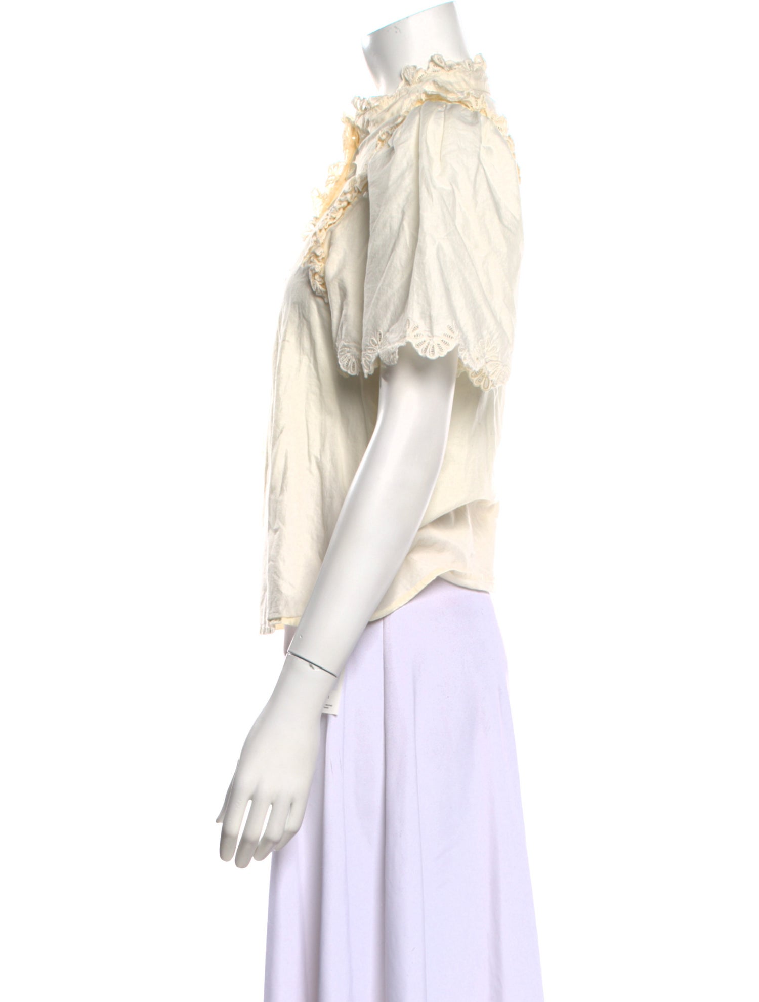 Sea New York Mock Neck Short Sleeve Blouse