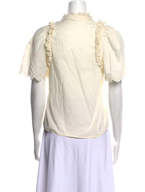 Sea New York Mock Neck Short Sleeve Blouse