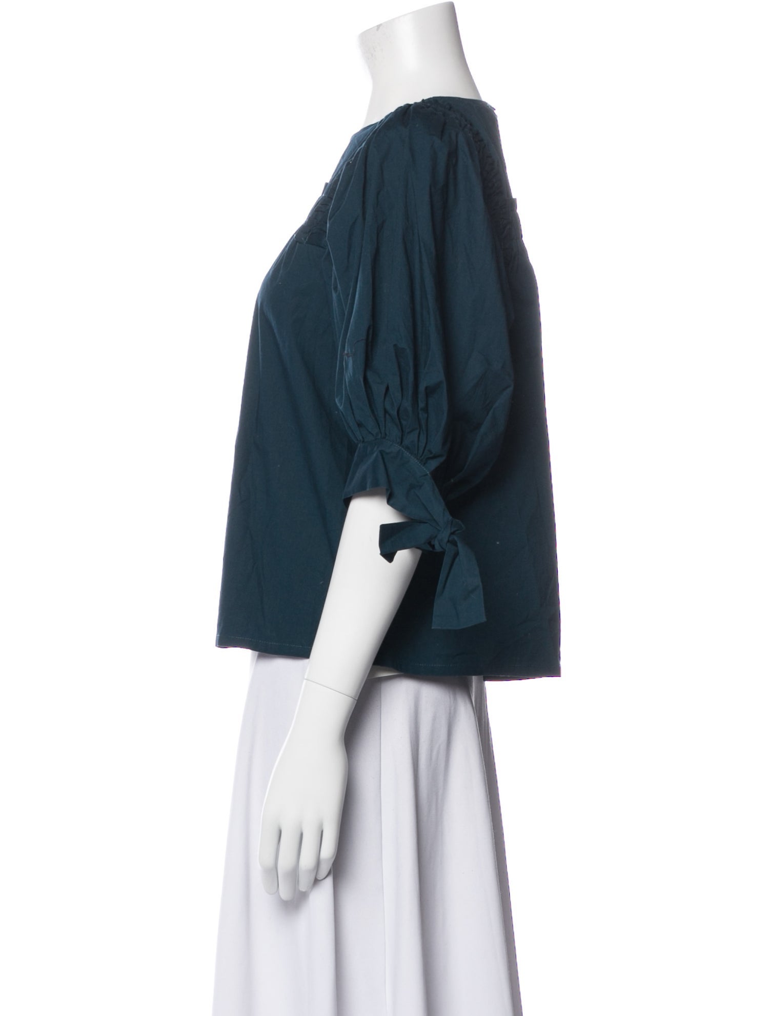 Sea New York Scoop Neck Three-Quarter Sleeve Blouse