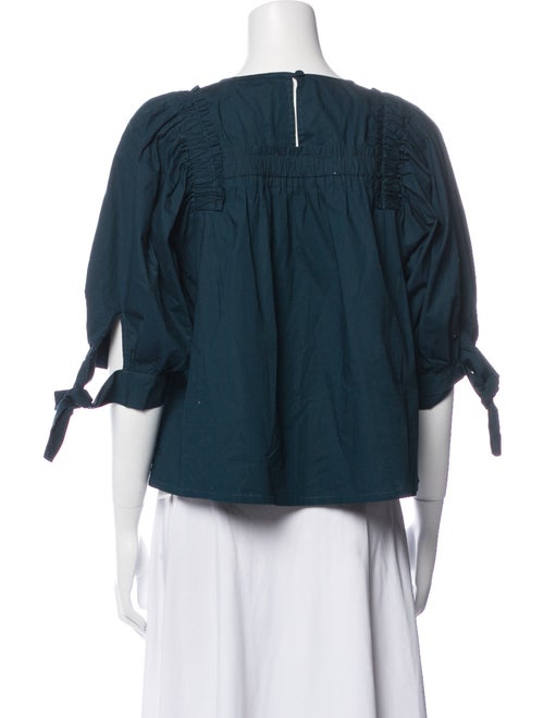 Sea New York Scoop Neck Three-Quarter Sleeve Blouse